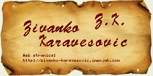 Živanko Karavesović vizit kartica